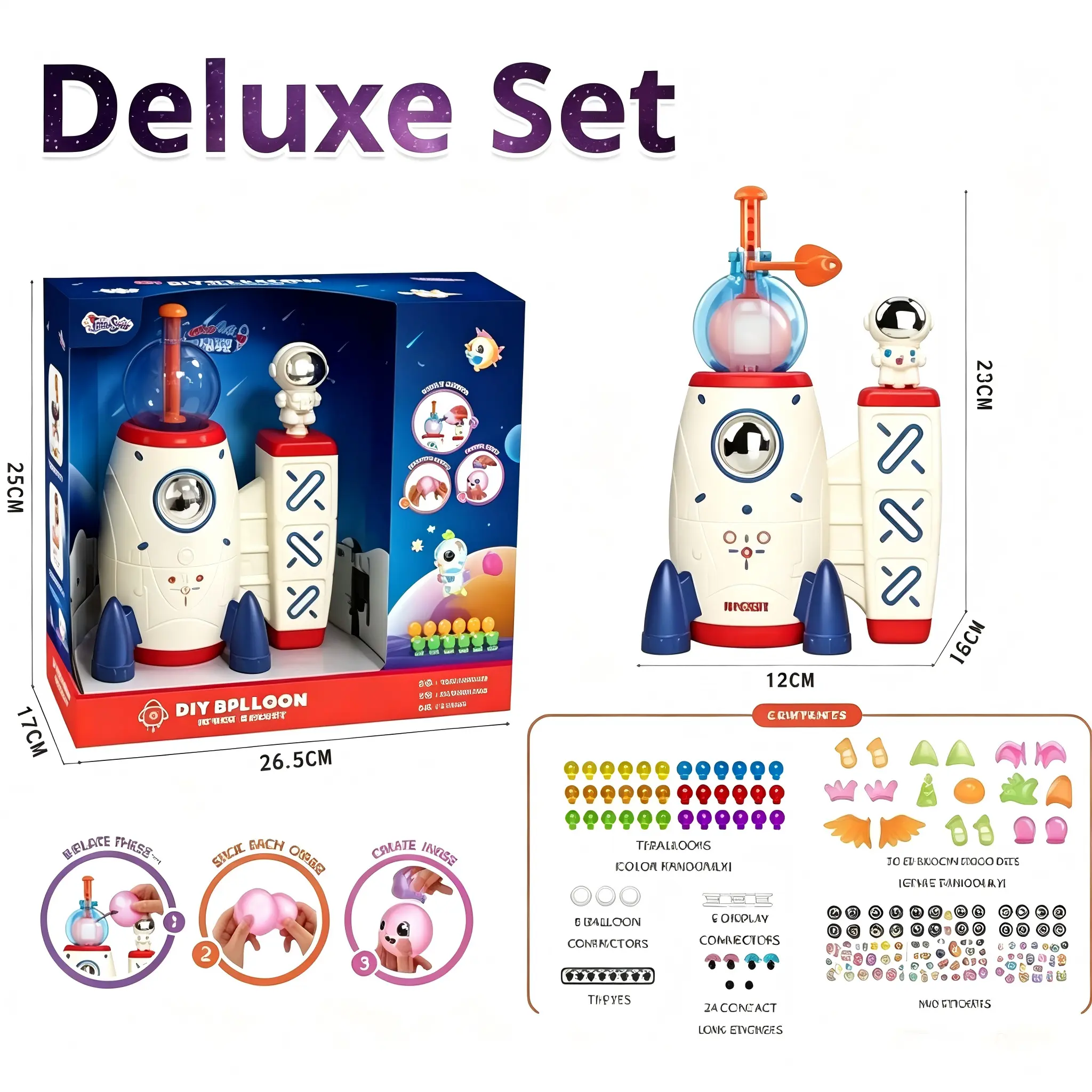 Rocket Balloon DIY Craft Set – Creative Rocket Launcher with Balloon Characters for Party Fun & Kids