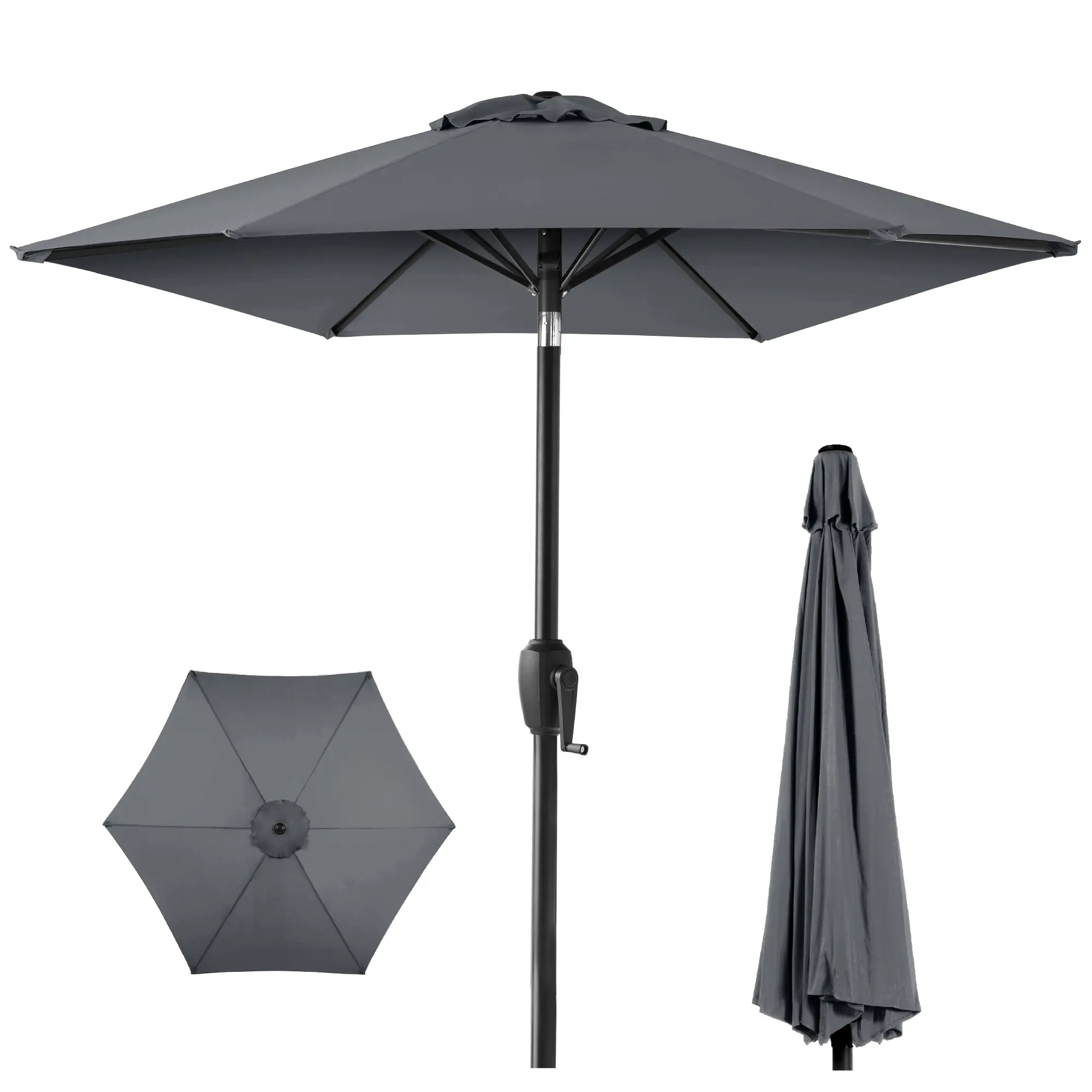 Best Choice Products 7.5ft Heavy-Duty Outdoor Market Patio Umbrella w/ Push Button Tilt, Easy Crank