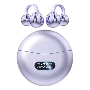 Open Ear Wireless Bluetooth Clip On Ear Air Conduction Headphones Long Battery HiFi Noise Reduction