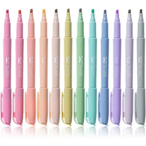 - Highlighters, 12 Pack, Earthy Colors, Chisel Tip, Quick-Dry, Smear-Resistant, Odorless Highlighters for School, Office & Journaling