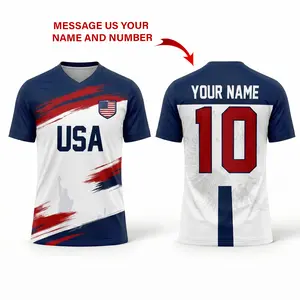 "Custom Name&Number" USA WC 2026 Soccer Jersey, Personalized Name Number American Soccer Shirt, Patriotic 250 Years United States Top, Unique 4th of July Father's Day Match Day Sportswear Gift