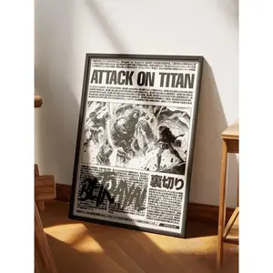 Attack on Titan Poster V5, AOT Print, Anime Poster, Manga Art Print, Vintage Minimalist Anime Wall Art, Shingeki No Kyojin, Eren Yeager ( Unframed - Print Only )