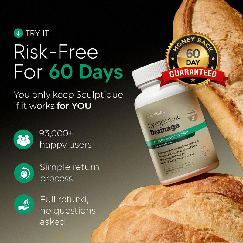 Sculptique Lymphatic Drainage Capsules - Antioxidant & Detox Binder Supplement - Supports Natural Lymphatic Cycle