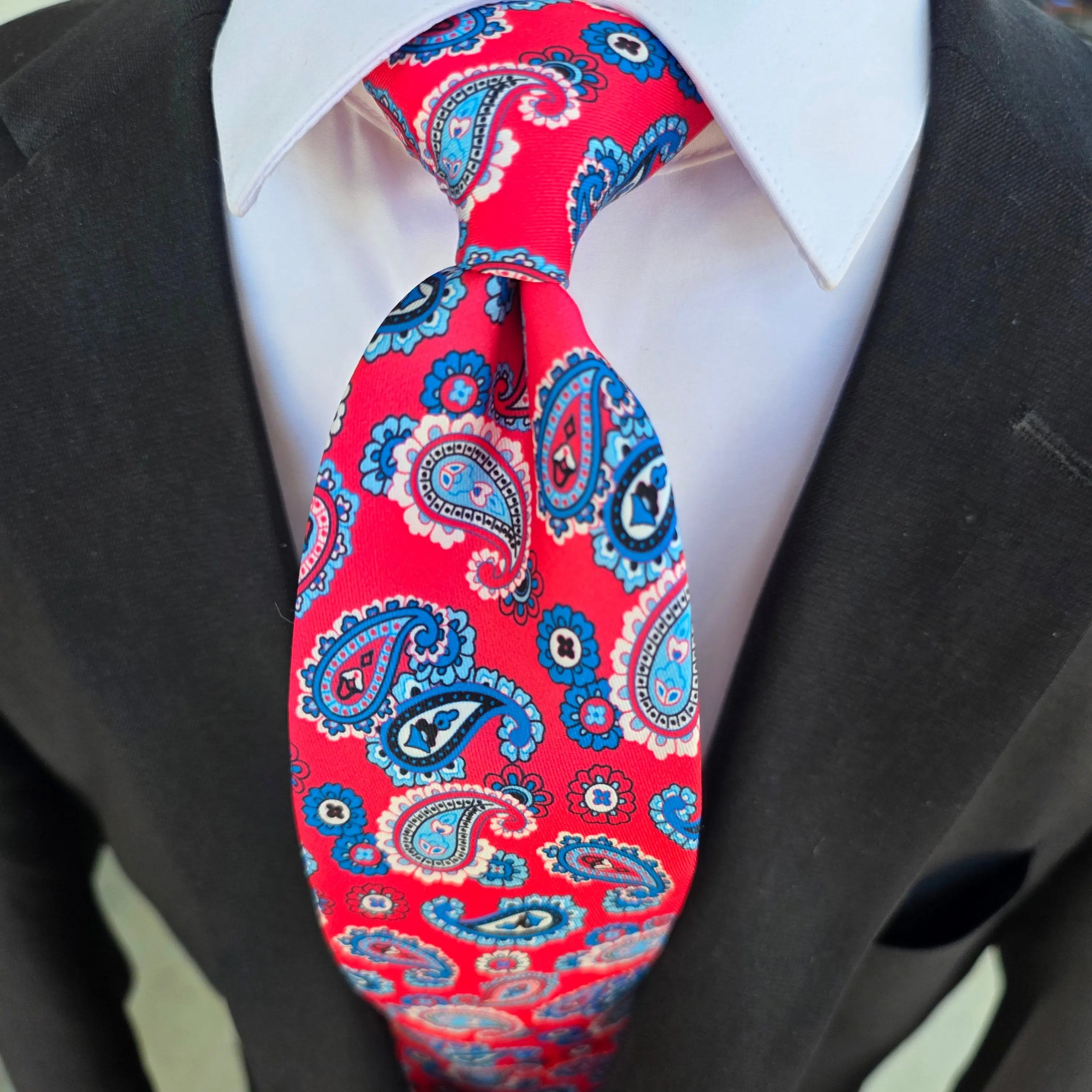 Pink Blue Paisley Tie