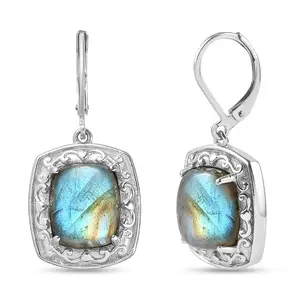 Labradorite 13.00 ctw Earrings in Stainless Steel