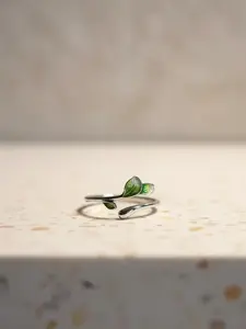 Vintage Leaf Design Cuff Ring, Adjustable Open Ring, Elegant Casual Ring, Fashion Jewelry Accessories for Women & Girls, Trendy All-match & Exquisite Jewelry for Birthday Gift