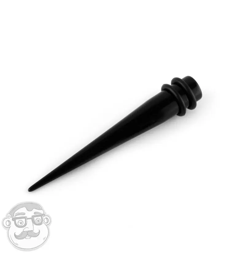1 Gauge Acrylic Black Taper 1 Gauge Acrylic Black Taper