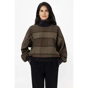 RCF01 - Flannel Turtleneck Sweater with Heavy Cotton Rib