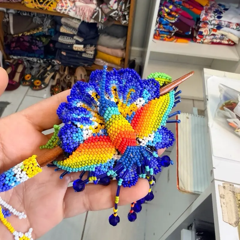 Beaded hair clips hand made in Mexico - broche de cabello hecho a mano - artesanía mexicana