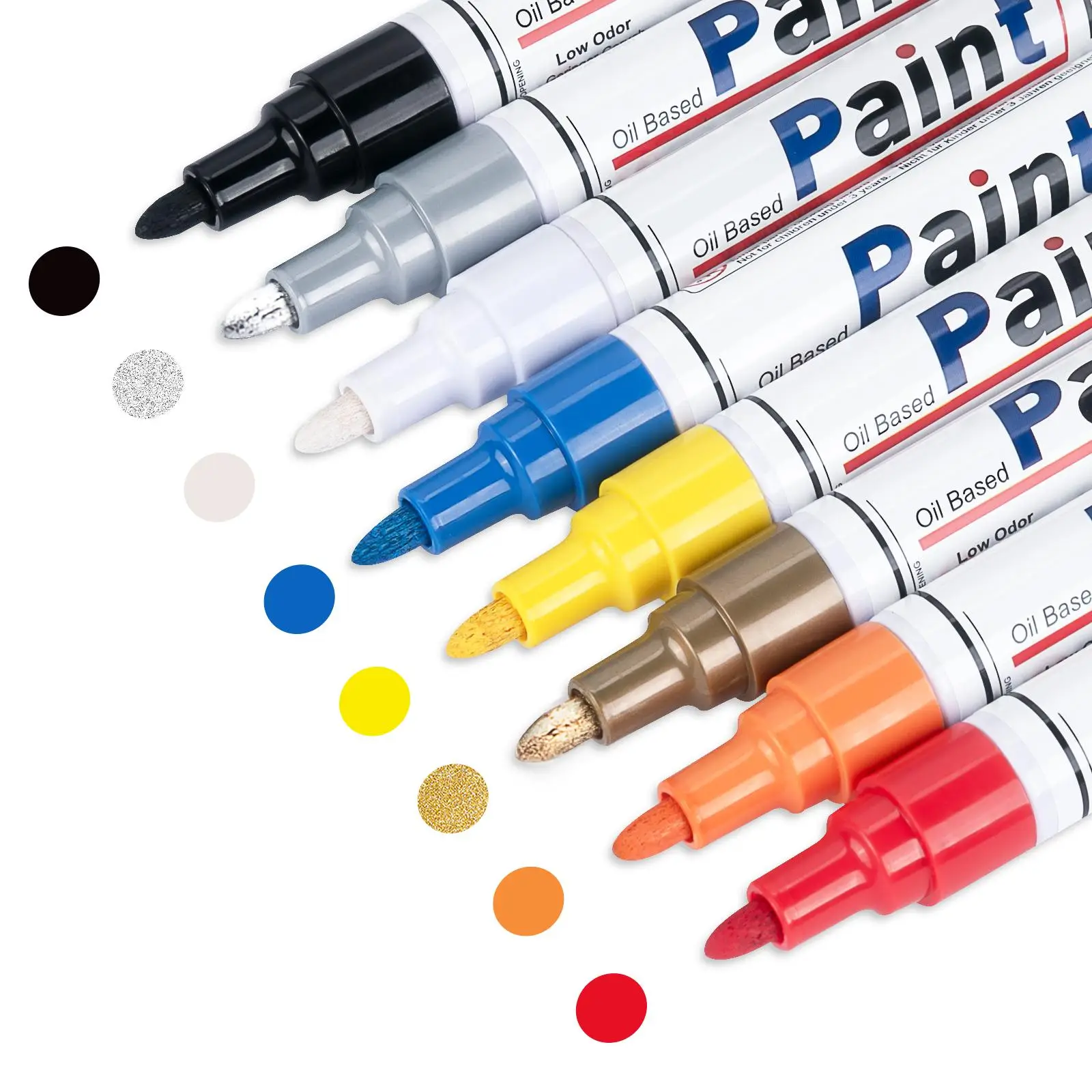 8 Color Paint Markers (8pcs), Waterproof Oil-based Permanent Markers, Paint Marker Pens, Multipurpose Paint Marker Pen For DIY Painting, Drawing, Scra