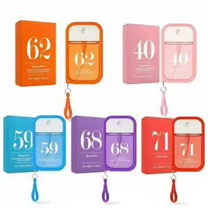 Portable Digital Fragrance Spray 48 ml, Pocket Perfume with Hook in 5 Scents, Long-Lasting Fine Atomization, Portable Daily Fragrance, Floral Spray Perfume, Portable Size, Fine Mist Spray, Variety of Scents
