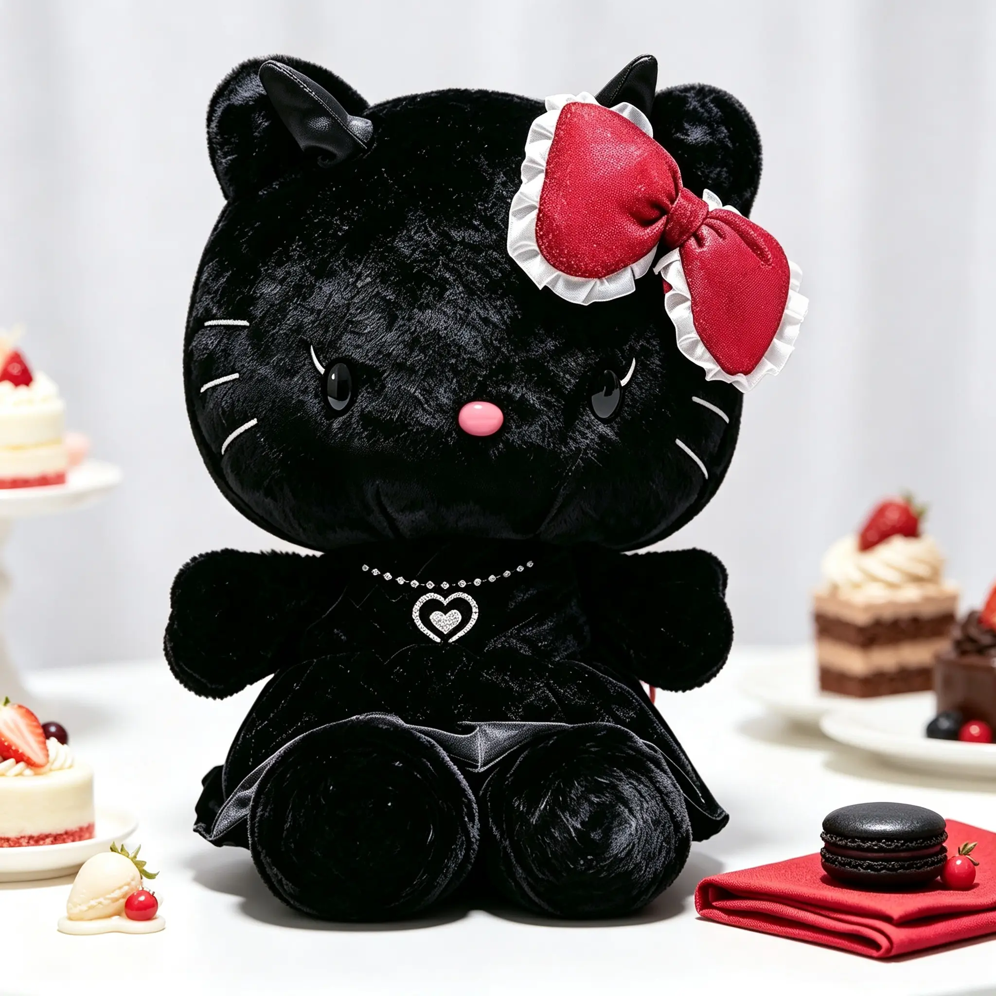 Sanrio Hello Kitty 11.8 Inch Angel And Devil Series Plush With Gothic Aesthetic And Signature Bow For Sanrio Fans Gift