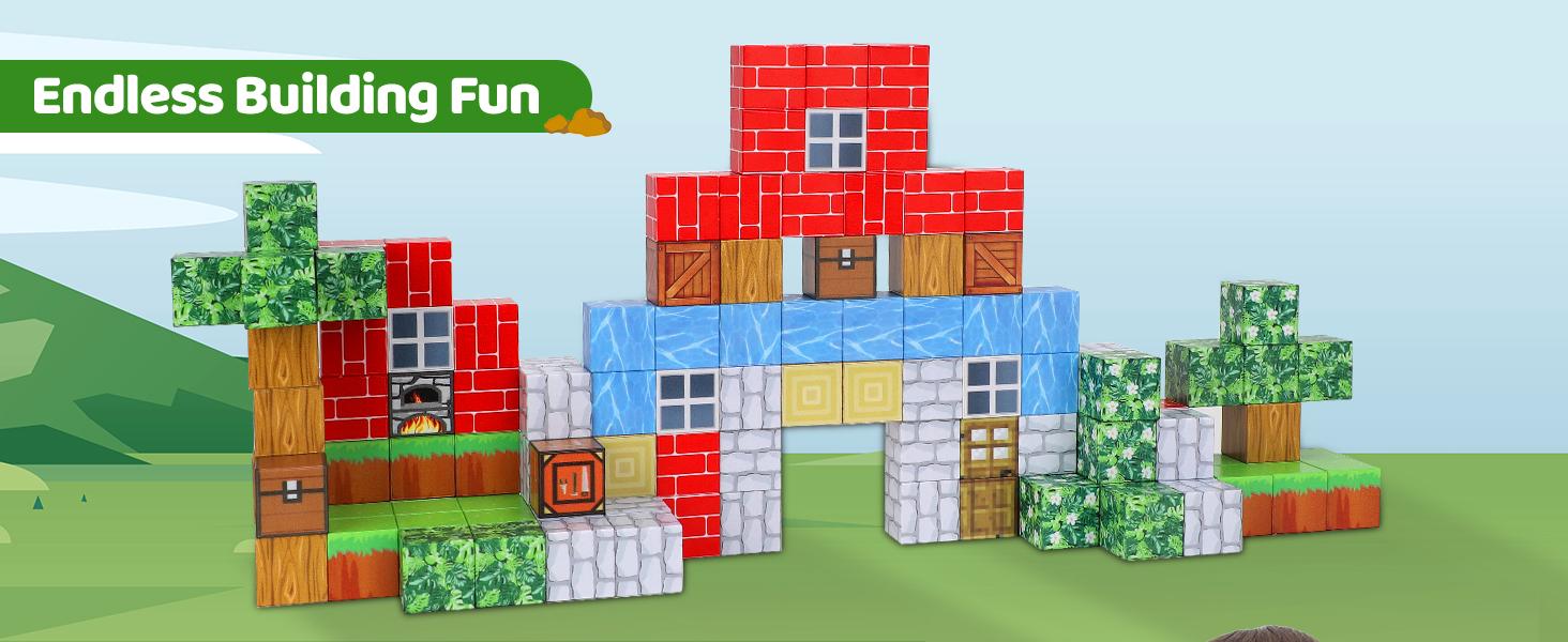 2024 Magnetic Blocks 110PCS, Jungle Theme, STEM Building Toys for Kids 6-10, Montessori Sensory Fidget Toy for Toddlers