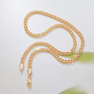 14K Gold Plated Byzantine Chain Necklace, Thick Braided Wheat Link Chain, Durable Shiny Gold Chain for Men Women, 23.62Inch Durable Shiny Gold Chain Lobster Clasp Jewelry
