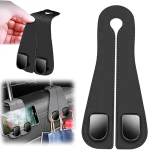 Car Headrest Hooks for Purses and Bags, Double Headrest Hooks Car Seat Back Storage Hook Car Hanger Storage Car Seat Back Organizer for Bags, Handbags, Purses