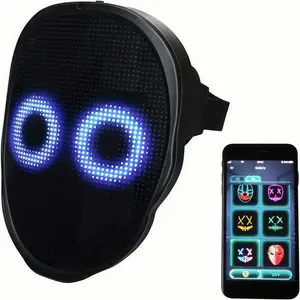 SLSHINING LED Mask With App Control And Gesture Sensing - Programmable Party Mask, Real-time Lighting Effects, Smartphone Compatible, Good For Halloween, Christmas, Role Playing, Carnival - Adult Costume Party Mask (No Battery Included) - G