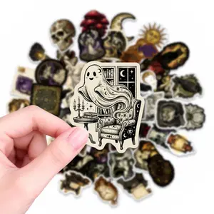 50 mysterious cosmic dark witch stickers for water bottles, notebooks, planners, and diaries, made of PP material