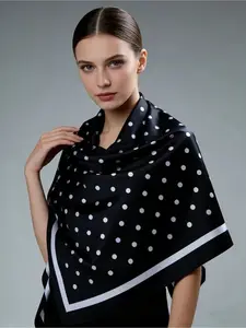 1 piece 90cm polka dot large square scarf silk scarf women's new spring and summer high-end Korean version versatile thin scarf