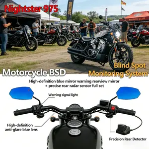 Blind Spot Mirror with Anti-Glare Radar for Harley-Davidson Nightster 975 BSD, No Drilling, Aluminum Alloy, Motorcycle Accessories