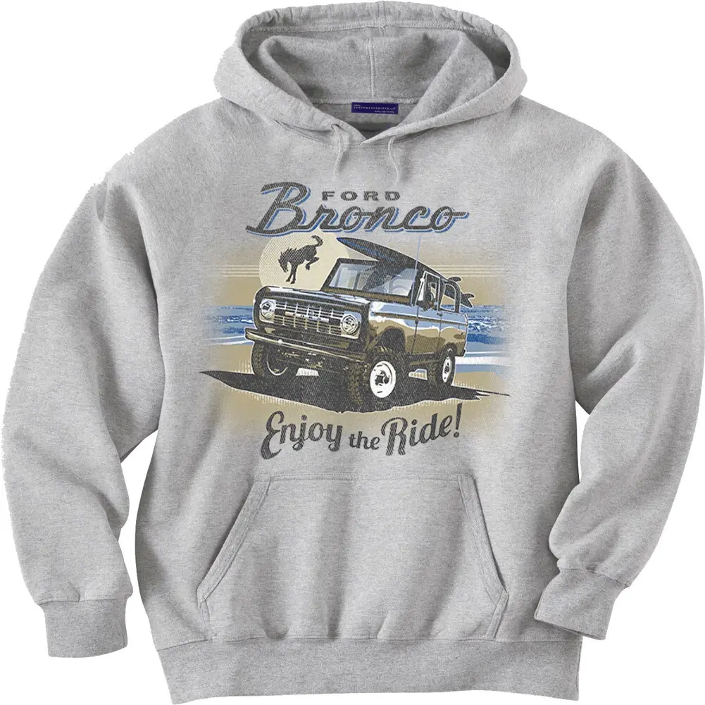Ford Bronco Enjoy The Ride Hoodie, Retro Ford SUV Graphic Hooded, Unisex Ford Truck Lover Gift, Classic Off Road Truck Hoodie Gift For Men