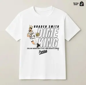 Youth & Adult Braden Smith Dime King T-Shirt Purdue Basketball Fan Tee College Assists Leader Graphic Shirt