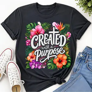 "Created with a Purpose" Typographic DTF Transfer, DIY Printmaking & Embossing Accessory for Toys & Hobbies Projects