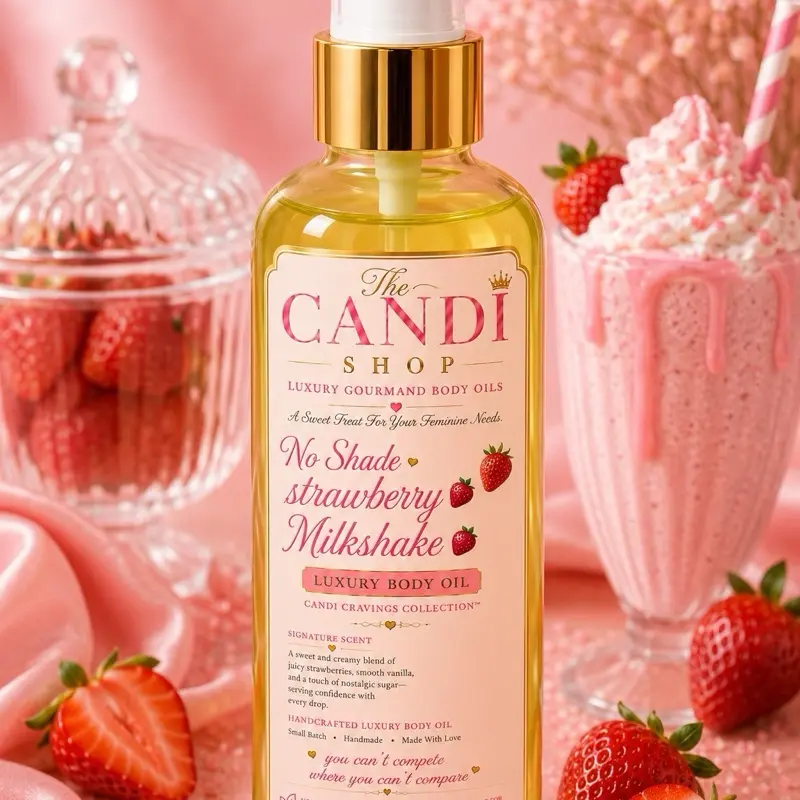 The Candi Shop Body Oil No Shade Strawberry Milkshake Gourmand Perfume Oil Moisturizing Perfume Oil
