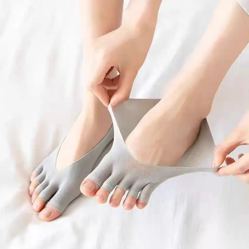 Five Pairs of Women'S Toe Socks, Ultra-Thin Invisible Liners for Flats, Breathable No-Show Short Socks Perfect for Summer