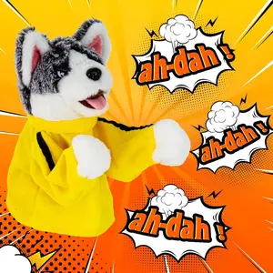 A-Da Animal Boxing Puppet—Interactive Punching Husky Hand Puppet with Sound Effects - Funny Plush Toy for Kids, Pets & Office Stress Relief