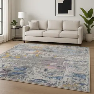 HomeRoots 569473 8 x 10 ft. Blue Abstract Hand Knotted Rectangle Area Rug