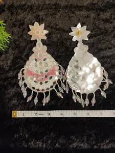 Pink Statement Earrings, Pink Mirror Earrings, Pink Beaded Earrings, Pink Boho Earrings, Pink Dangle Earrings, Statement Earrings, Mirror Embroidery Earrings, Mirror Statement Earrings