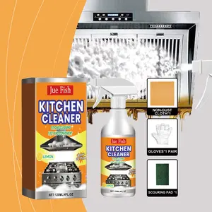 Jue Fish Kitchen Grease Cleaner Multi-Effect Cleaning for Kitchen Range Hoods and Stovetops Heavy Grease Stains and Tough Dirt