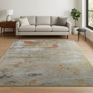 HomeRoots 569461 8 x 10 ft. Blue Abstract Hand Knotted Rectangle Area Rug