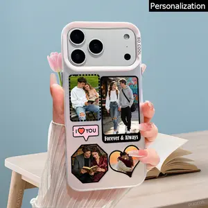 Custom Your Own Photo Pattern Phone Case For iPhone 17 17e 16 Pro Max 16e 15 Plus 14 13 12 11 Shockproof Drop Protective Durable PC Smartphone Cover Cellphone Casing Cover Combination Design of 4 Images