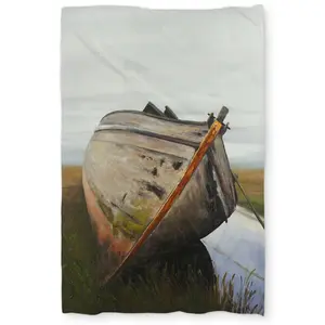 360 stand Boat Print Duvet Cover Set - Nature Scene Old Abandoned Green Boat in Swamp Design, Twin/Extra Long Twin Size Bedding, Soft Fabric Microfiber Face Textile for Home Decor, Bed Set, Bedroom Decor Ideas