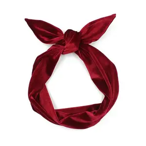 JuneStudioDesignExtra Long Wide Wired Velvet Hair Scarf|PonytailBraid|Hair Bun|Turban Scarf|Holiday Headband|Hair Wrap|Twisted|Dolly Bow|Tie Knot|Fabric