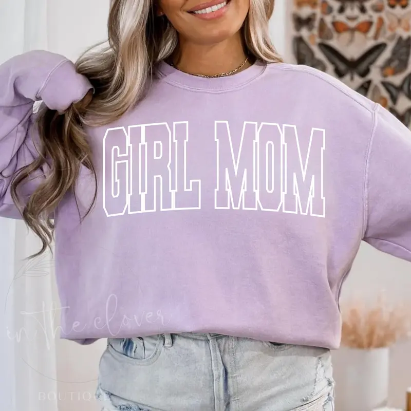 [Sale Up To 50%] Girl Mom Purple Long Sleeve Tee, Comfort Colors T-Shirt – Ideal Gift for Women or Mom