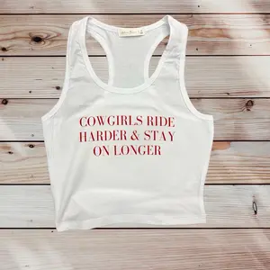 Cowgirls Ride Harder Tank Top Womenswear Simple