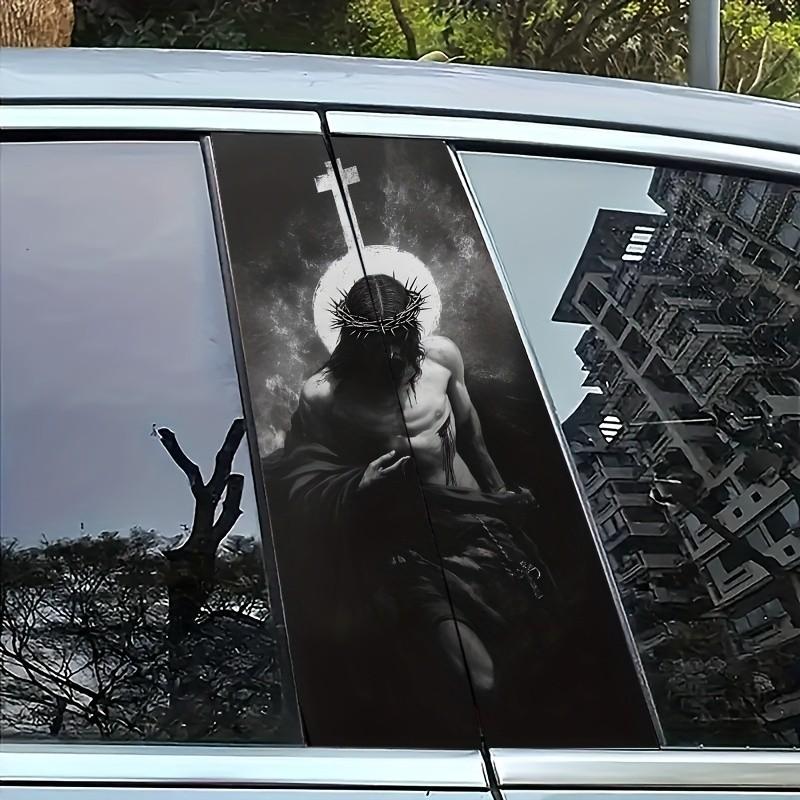 Redeemer Jesus Car Sticker, Religious Faith Vinyl, Scratch-Resistant Waterproof Sunscreen, Self-Adhesive for Glass Metal Plastic Ceramic Wood Surfaces, Windshield Sticker