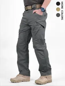 Men's Solid Color Multi-pocket Casual Pockets Cargo Pants, Loose Street Fashion Casual Comfortable Waterproof Pants for Outdoor Activities, Men's Casual Streetwear Trousers for All Seasons