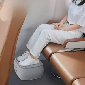 Inflatable Footrest Mat for Travel, Quick-Pump Quick Inflate Foot Cushion for Office and Home Relaxation, Perfect for Camping and Flying, Portable Outdoor Equipment, Travel Accessory