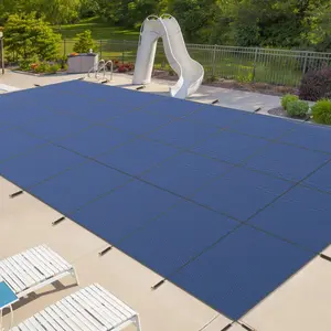 iCOVER Pool Safety Cover, Fits 18x36ft Rectangle Inground Swimming Pool, Heavy Duty Mesh High Strength Pool Cover, Hardware and Instruction Manual Included, Blue