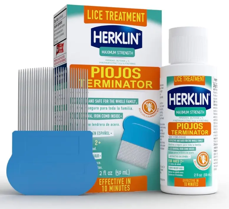 Herklin Lice Treatment Shampoo, Maximum Strength, Easy to Apply, 2 Fl Oz, Bottle