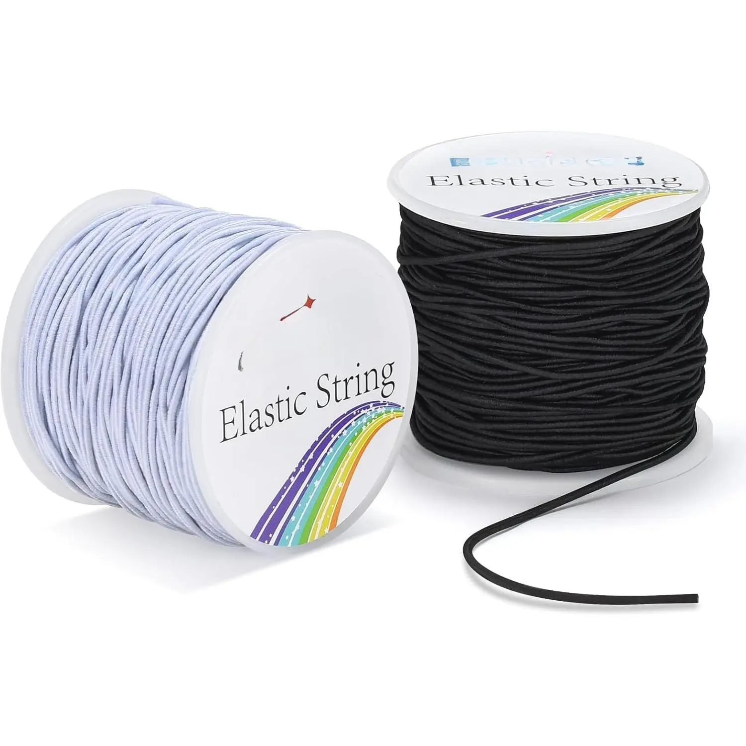 Elastic Cord 2 Rolls, 330 , 1mm Sturdy Stretchy String, Elastic String for Bracelets, Beading, Necklaces,  Making, and Craft Supplies
