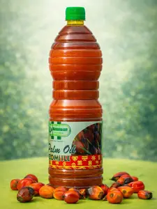 Meannan Premium Red Palm Oil Zomi 1L - Authentic West African Cooking Oil for Soups Stews & Sauces