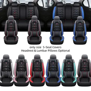 Universal 5-Seat Car Seat Covers, Premium PU Leather, & Sporty Design, Fits 95% of 5-Seater Vehicles, Auto Seat Protectors, Interior