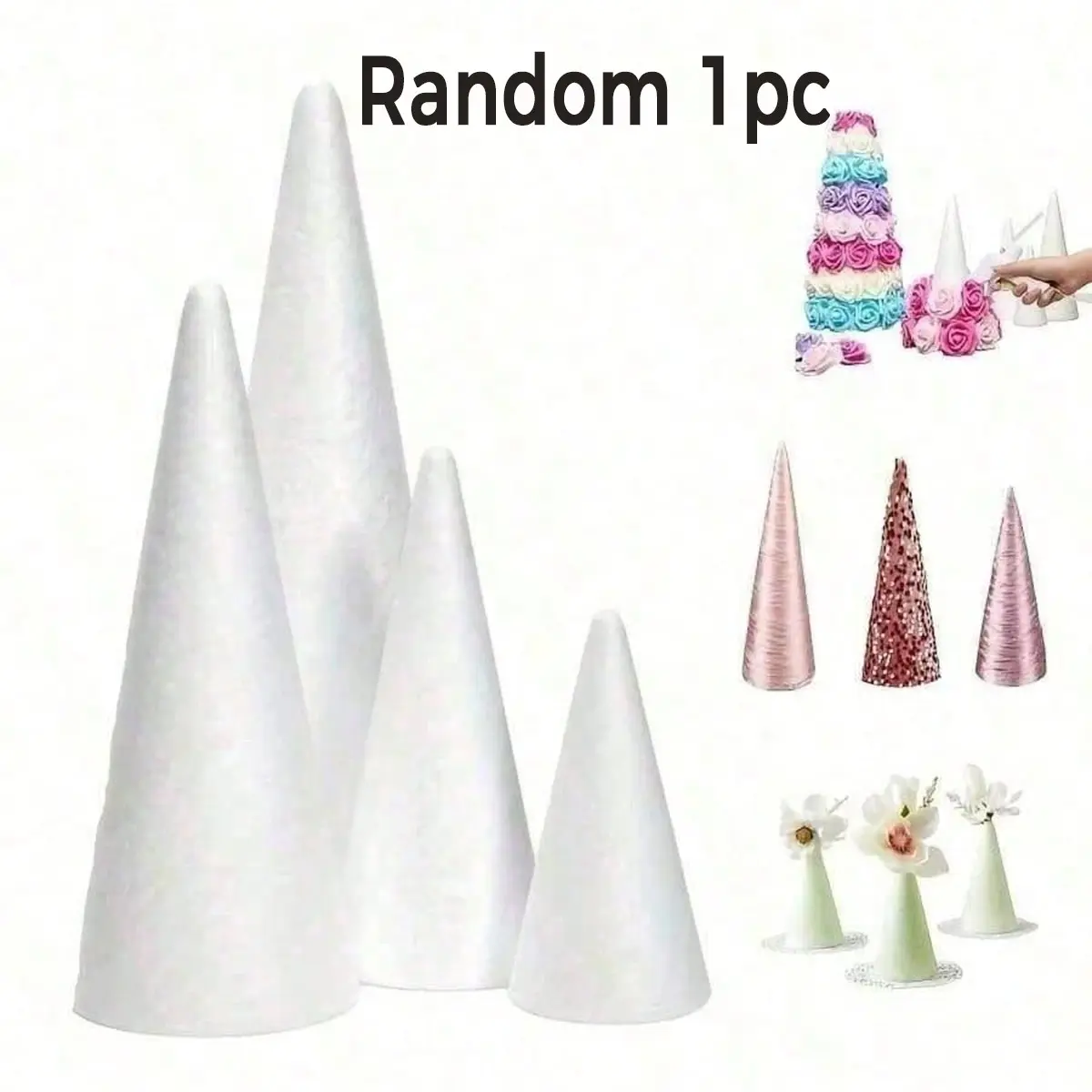Large Solid Foam Cone, DIY Holiday Decor, Christmas Birthday Scene Decoration, Event Props, Christmas Tree Topper, Handmade Gift