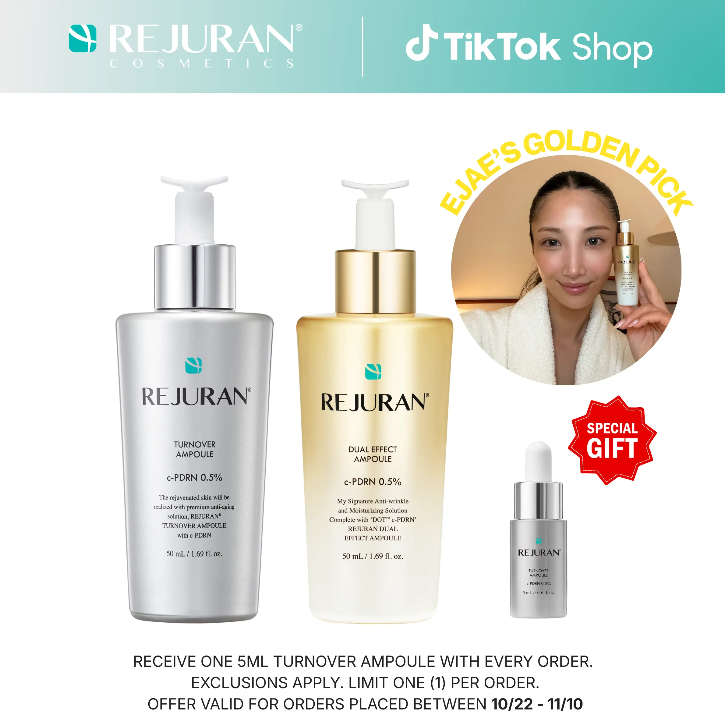 REJURAN Turnover Ampoule 50ml & Dual Effect Ampoule 50ml Bundle