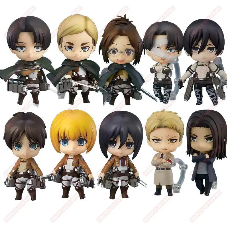 Attack on Titan Anime Movable Action Figure Collection, Animation Comic Peripheral Toy Featuring Eren, Mikasa, Levi, Hange, Reiner for Collectors