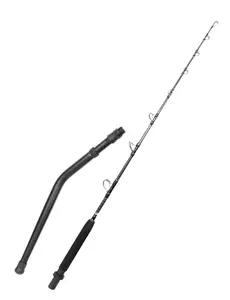 BLUEWING Spiral Wrap Extreme Trolling Rod 5'7'', Fishing Rod Spiral Wrap Extreme Trolling Carbon Fiber Fishing Rod with Fuji Stainless Steel Guides and Bent Butt Handle for Inshore/Bottom/Jigging/Offshore Fishing, 2 Pieces Design